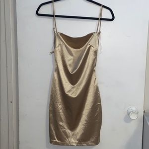 Gold champagne dress with open back